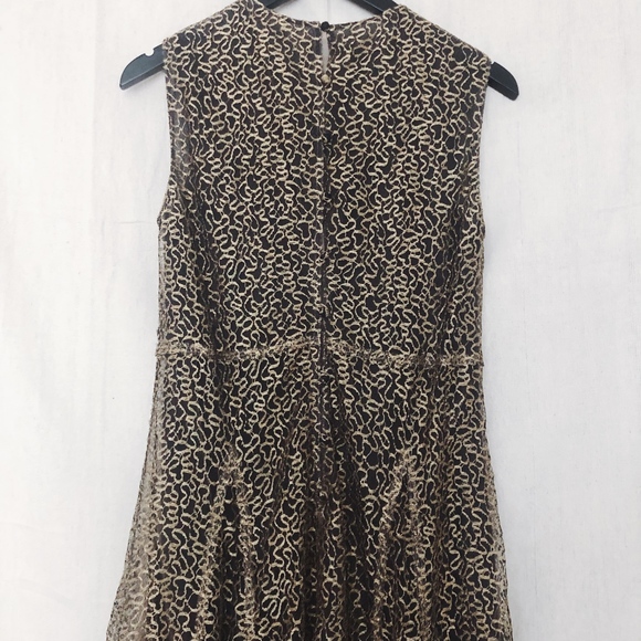 Valentino Ruffled Silk-Chiffon Lace Dress Neutral - Picture 7 of 8